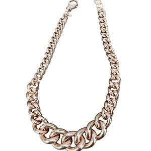 Milor Bronze Chain Necklace Italy Chunky Statement Jewelry 18 inches